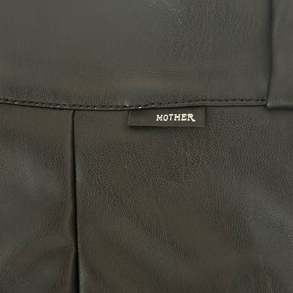 NWT Mother The High Waisted Tunnel Vision Sneak Wide Pleated Pants Faux Leather - Picture 10 of 12